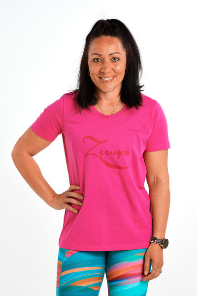 Zeenya-Easy Breezy Tee-Pink-Eco Fabric-NZ Made-Front