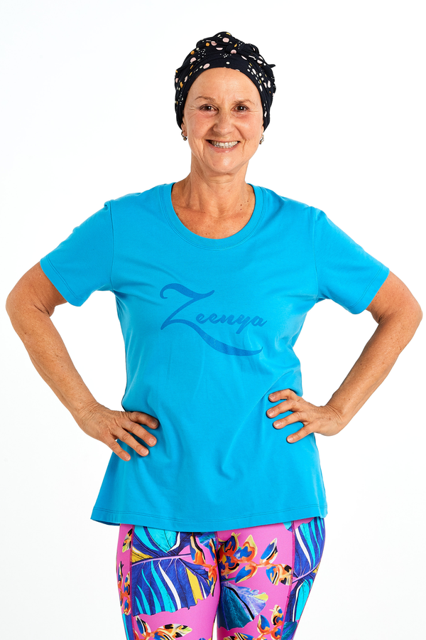 Zeenya-Easy Breezy Tee-Blue-Eco Fabric-NZ Made-Front
